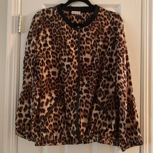 Wet Seal Leopard Print Bomber Jacket